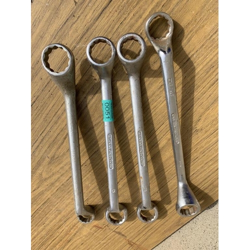 51 - Four Bedford wrenches. [ W40 cm}