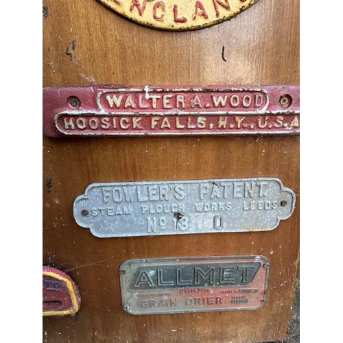 561 - Seven name plates incl. Walter A. Wood, Harrison McGregor & Guest Ltd.