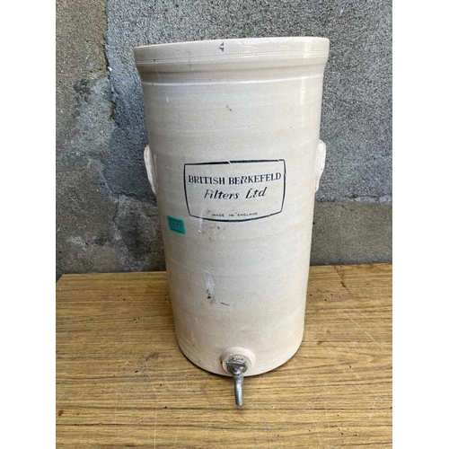 577 - British Berkefield Filters Ltd ceramic drinks dispenser. {30 cm W x 55 cm H}