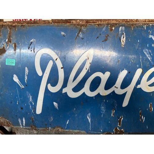 586 - Enamel 'Players Please' sign. {180 cm W x 43 cm H}