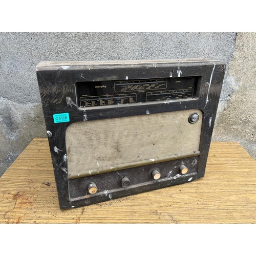 598 - Vintage Murphy radio. {56 cm W x 46 cm H x 20 cm D}