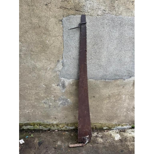 602 - Antique Pitman saw. {186 cm Long}