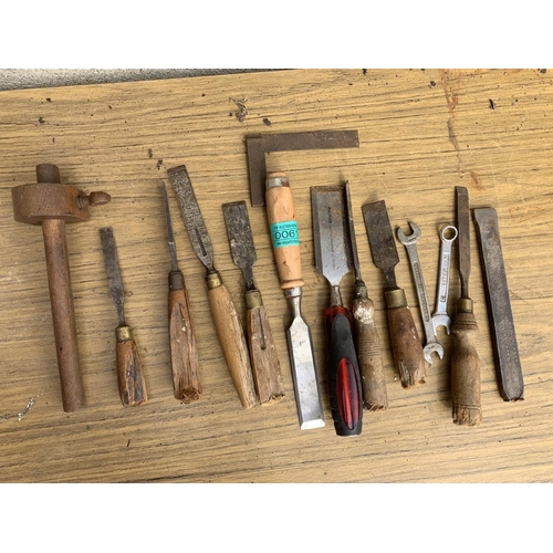 61 - Collection of chisels, spanners etc.