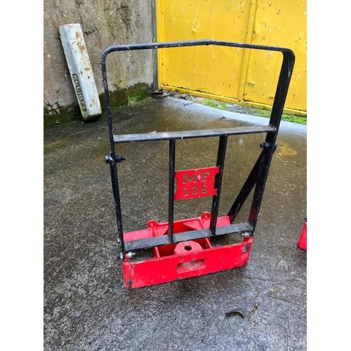 622 - Massey Ferguson weight carrier and grill guard. {60 cm W x 93 cm H x 30 cm D}