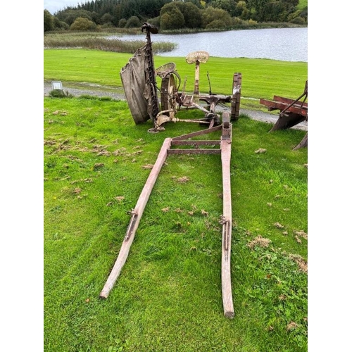 658 - Bamford horse mower, self propelled, complete with shafts.