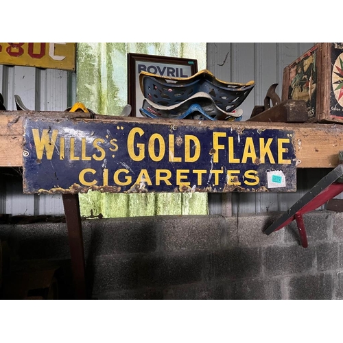 674 - Wills Gold Flake enamel sign. {92 cm W x 23 cm H}