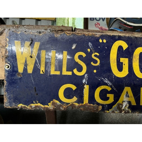 674 - Wills Gold Flake enamel sign. {92 cm W x 23 cm H}