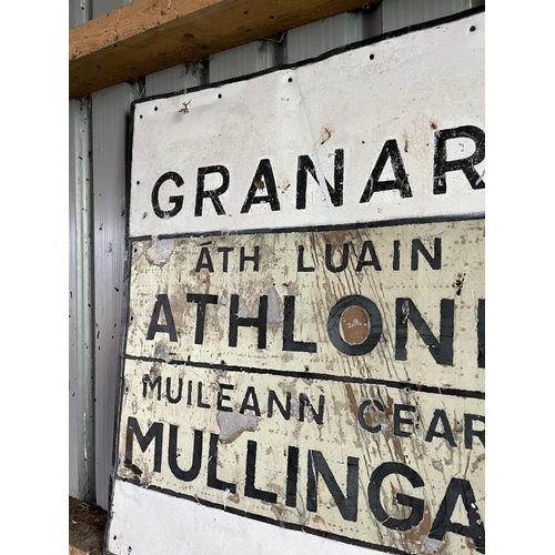 678 - Granard, Athlone, Mullingar road sign. {120 cm W x 105 cm H}