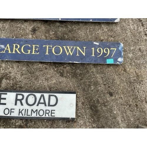 694 - Irelands Best Kept Large Town and Bridge road signs. {165 cm W x 14 cm H}