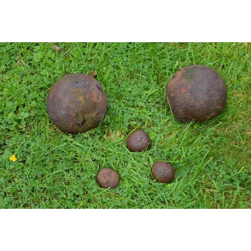 708 - Collection of 5 Cannon Balls