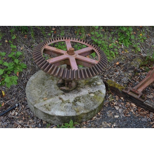 713 - Two 10th Century Stone Mill Wheels with Iron components