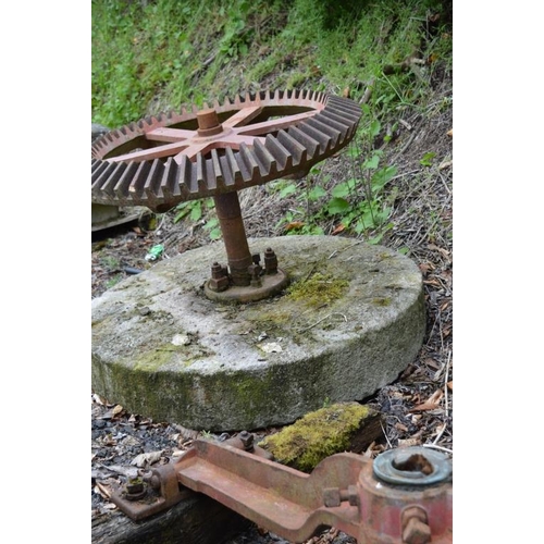 713 - Two 10th Century Stone Mill Wheels with Iron components