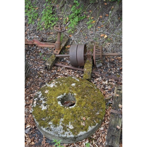 713 - Two 10th Century Stone Mill Wheels with Iron components