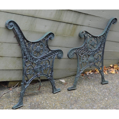 715 - Pair of Cast Iron Sea Ends - Green