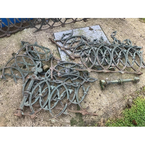 73 - Collection of Regency style wrought iron railings (as found)