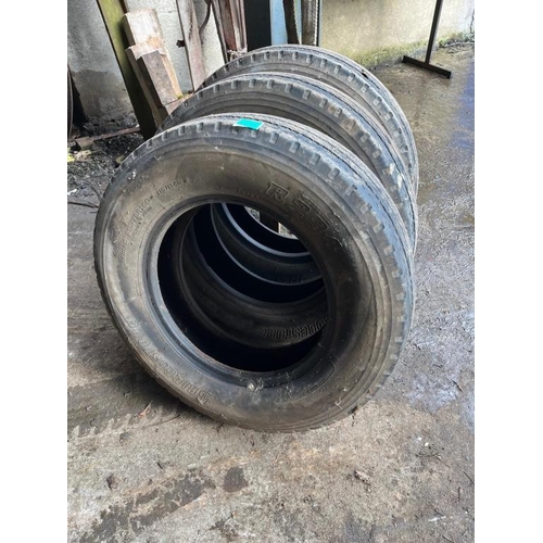 734 - Three Bridgestone vintage tyres. 215/75 R160