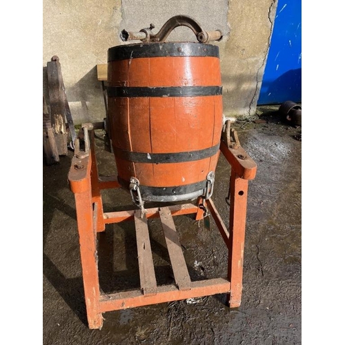 735 - David Maxwell & Sons butter churn on stand. (worm in base)