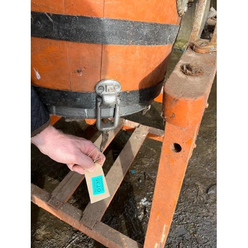 735 - David Maxwell & Sons butter churn on stand. (worm in base)