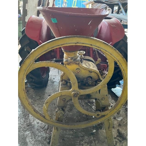 763 - Wexford Engineering corn crusher.hand operator. operator. {80 cm W x 140 cm H x 80 cm D}