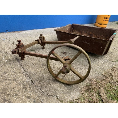 77 - Cast iron trough and axle.