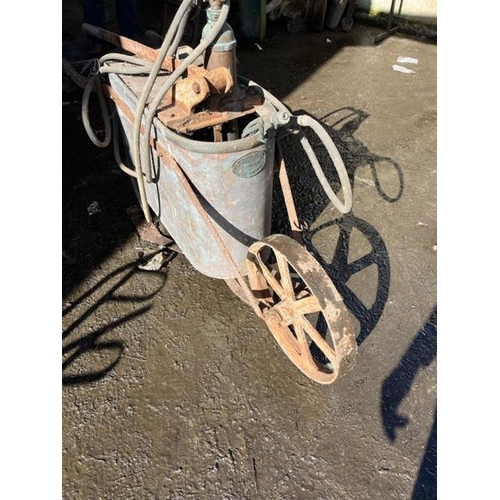 770 - W. Weeks Engineering, Birmingham vintage weed sprayer with brass plate. Probably horse drawn. {180 c... 