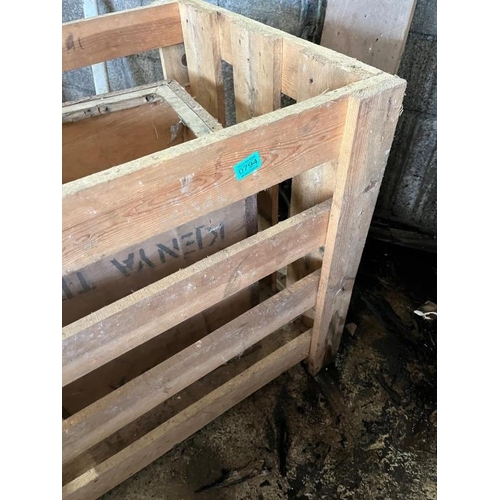 794 - Vintage tea chest and pine crate. {90 cm W x 85 cm H x 70 cm D}