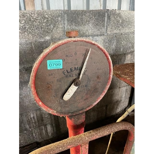 799 - Vintage Fleming merchant weighing scale and a butter separator.