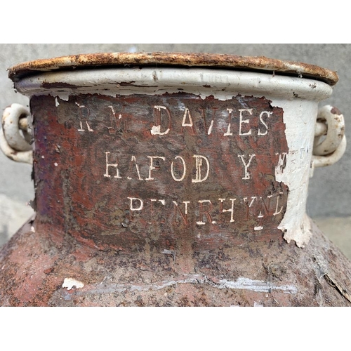 8 - Vintage milk can. R.M Davies { W 28 cm x D 45 cm}