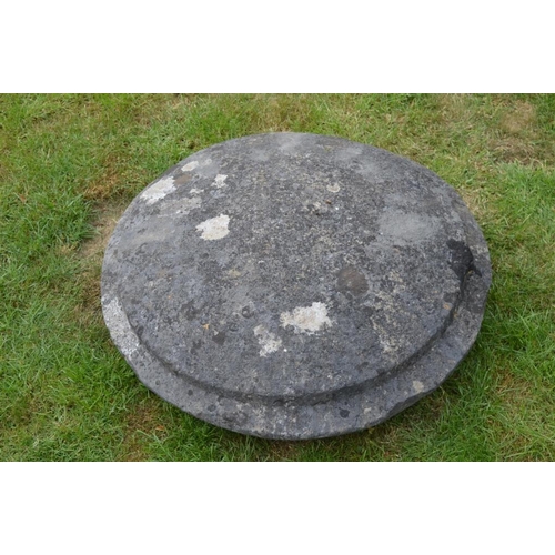 805 - Pair of 19th Century Limestone Dome top Pier Caps (110cm diameter)