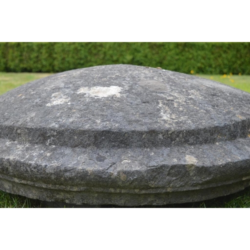 805 - Pair of 19th Century Limestone Dome top Pier Caps (110cm diameter)