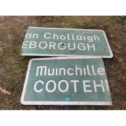 83 - Two part road signs. {Largest W 150 cm x H 68 cm}