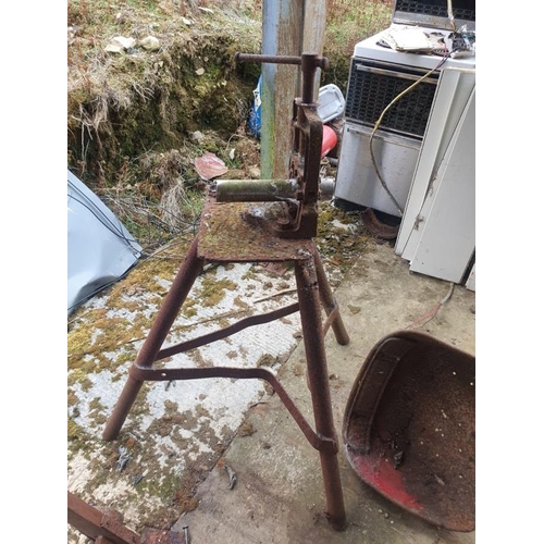 86 - Pipe bender, tractor seat and sack barrow.