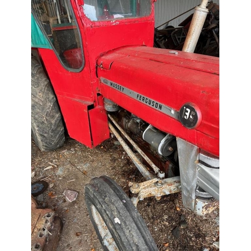 868 - Massey Ferguson 135 with Lambourn safety cab with tax book. Running perfect.