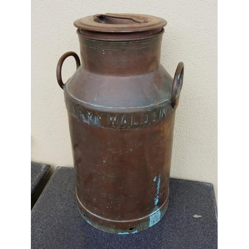 896 - Large Twin Handled Copper Creamery Can, with lid, dated 1966, stamped Jumbo, Holland (58cm x 31cm)