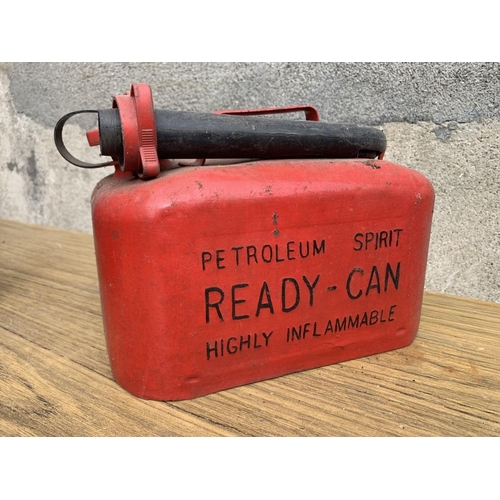 9 - Four Vintage Jerry cans. {Largest W 33 cm x H 27 cm x D 16 cm}