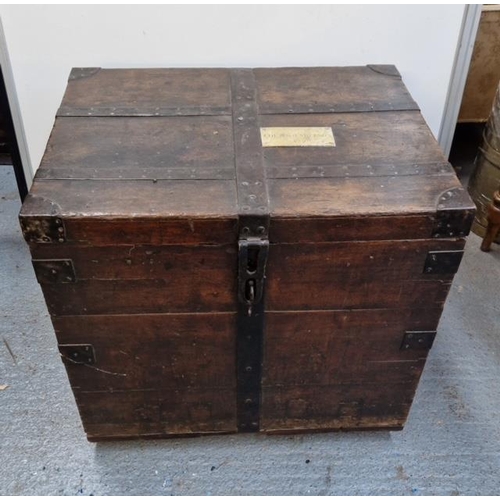 900 - 19th Century metal bound chest Col Edward Sanderson (1834-1906) of Castle Sanderson Co Cavan : MP fo... 