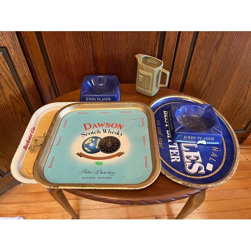 925y - Collection of trays, John Player Blue ashtrays.