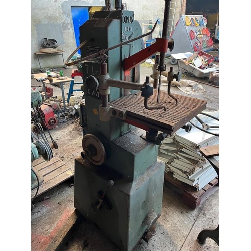 928 - Opus 140 Brevattata filing and sawing machine. {84 cm W x 160 cm H x 80 cm D}