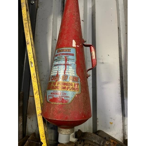 931 - Two vintage conical shape fire extinguishers (display only). {Largest 80cm H}