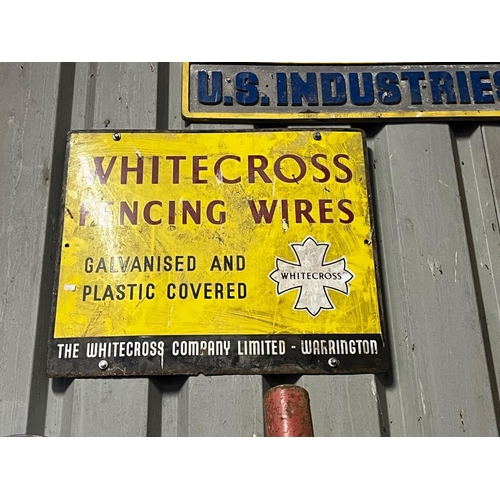 935 - Whitecross fencing wires enamel sign. {60 cm W x 50 cm H}