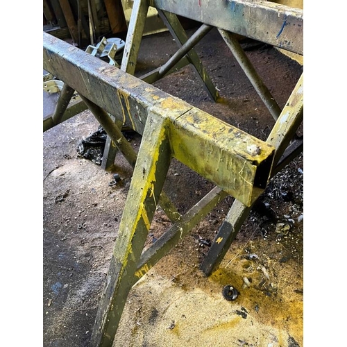 975 - Two large metal stands for metalworking. {120 cm W}