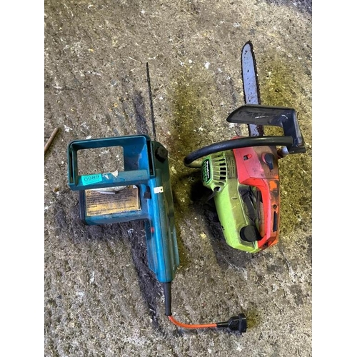 989 - Two electric chainsaws. {60 cm L}