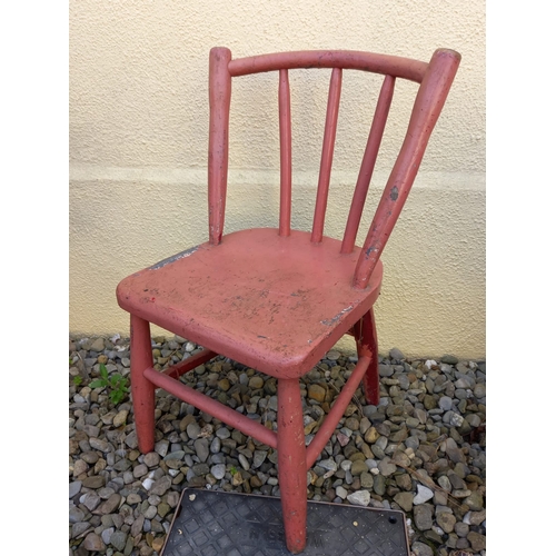 100a - Vernacular Child's Stick Chair, rear leg has a split (57cm x 47cm x 31cm)