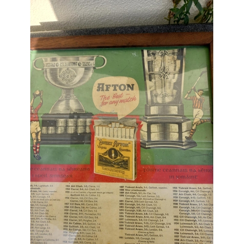 600a - Large framed GAA Advertising Print for Sweet Afton, detailing winning scores from 1887-1963 with 196... 