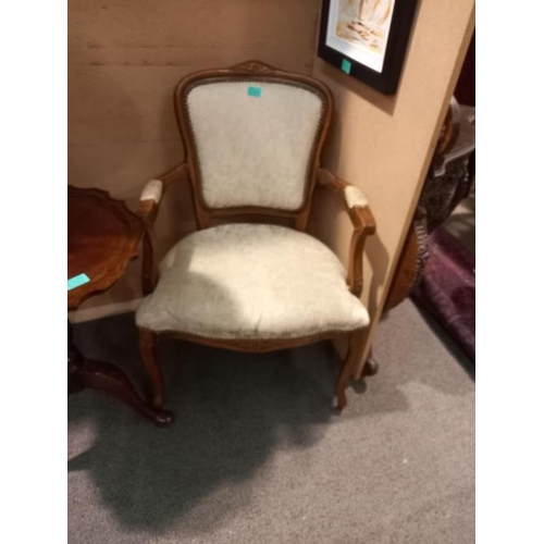 104 - 19th Century Style Walnut Salon Chair