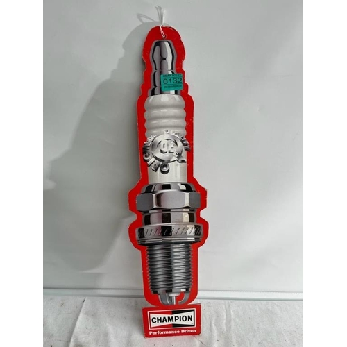 132 - Champion Spark Plug Double Showroom Card (15cm x 65cm)