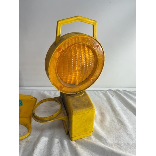 140 - Two Plastic Road Warning Flashing Lights