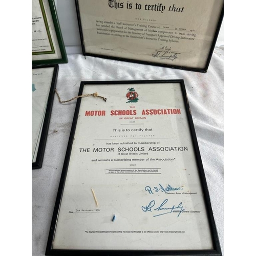 141 - Collection of Framed Driver Training Certificates