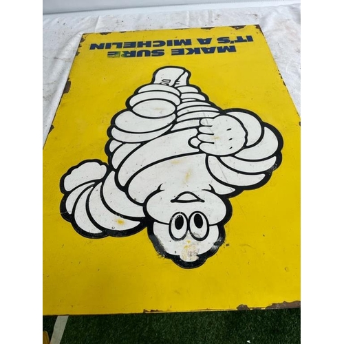 174 - Double Sided Michelin Metal Sign - French (53cm x 78cm)