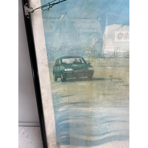 175 - Peugeot 306 Framed Advert Coloured Print - as found (60cm x 80cm)